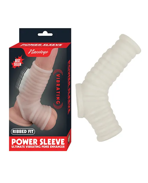 Vibrating Power Sleeve Ribbed Fit White Nasstoys Male Sex Toys