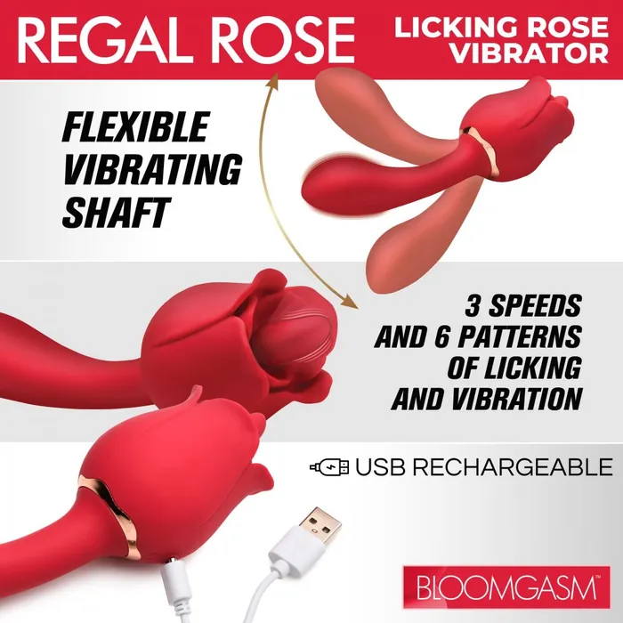 Vibrators Bloomgasm Regal Rose Licking Rose Vibrator XR Brand