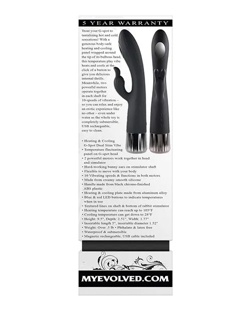 Vibrators Evolved Novelties INC Heat Up Chill GSpot Rabbit Black