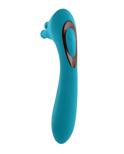 Vibrators Heads Or Tails Rechargeable Vibrator Teal Evolved Novelties INC