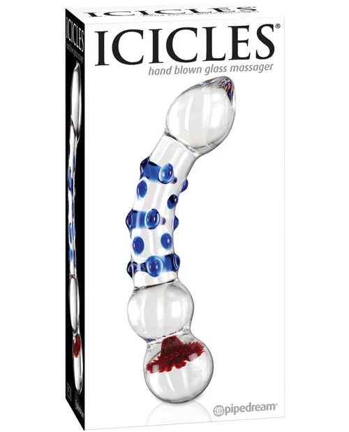 Vibrators Icicles No 18 Glass Massager with Blue Knobs Pipedream Products