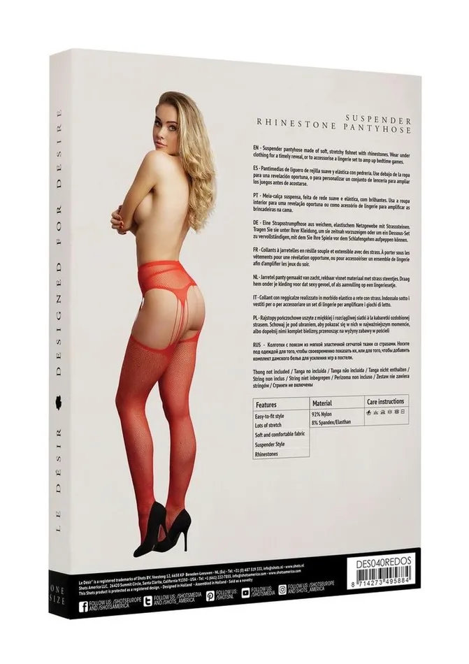 Vibrators Le Desir Le Desir Suspender Rhinestone Pantyhose