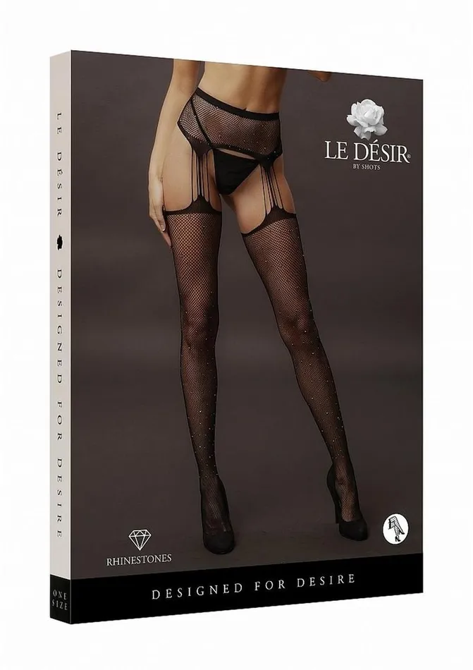 Vibrators Le Desir Le Desir Suspender Rhinestone Pantyhose