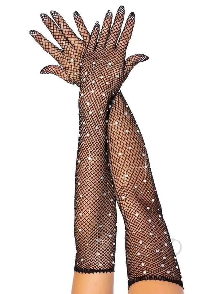 Vibrators Leg Avenue Leg Avenue Rhinestone Fishnet Opera Length Gloves