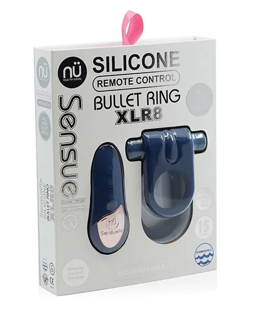 Vibrators Novel Creations Usa INC Nu Sensuelle XLR8 Bullet Ring Navy