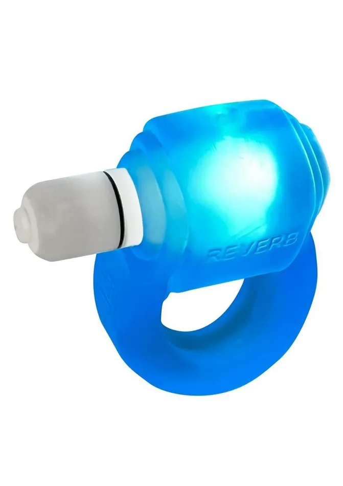 Vibrators Oxballs Glowdick Silicone Cockring with Led Blue Ice