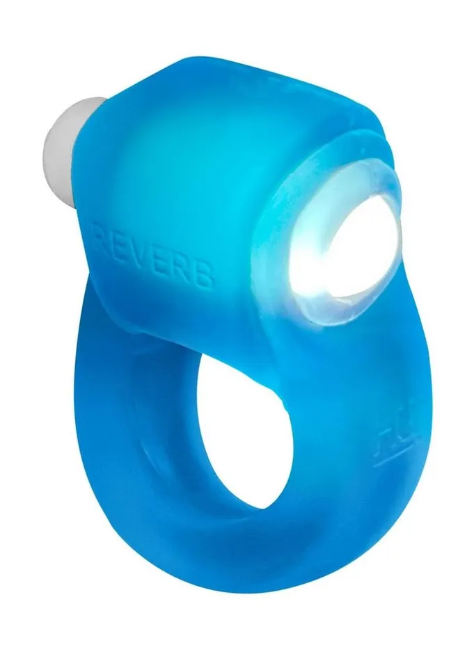 Vibrators Oxballs Glowdick Silicone Cockring with Led Blue Ice