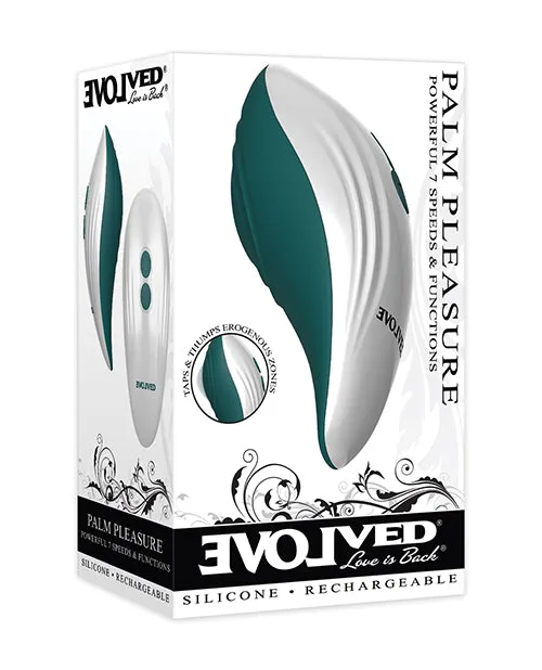 Vibrators Palm Pleasure Thumping Vibrator Teal Evolved Novelties INC