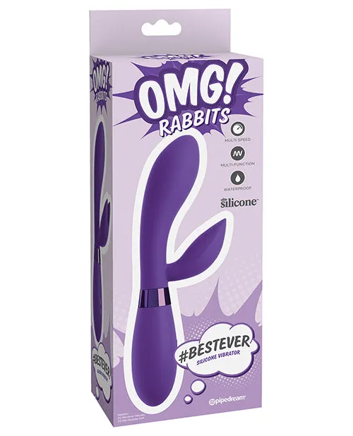 Vibrators Pipedream Products OMG Rabbits Bestever Silicone Vibrator Purple