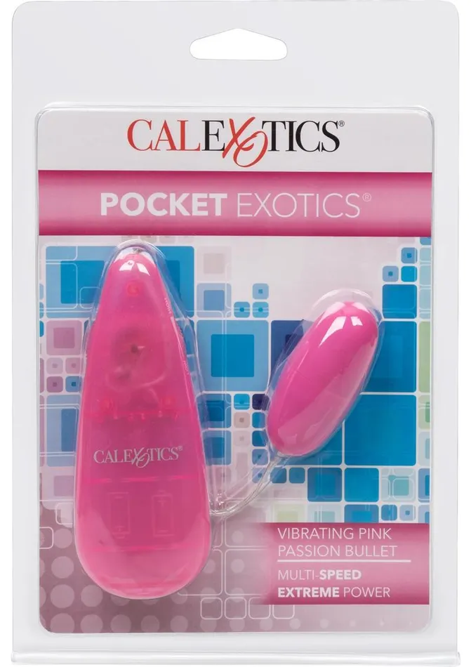 Vibrators Pocket Exotics Vibrating Pink Passion Bullet Pocket Exotics