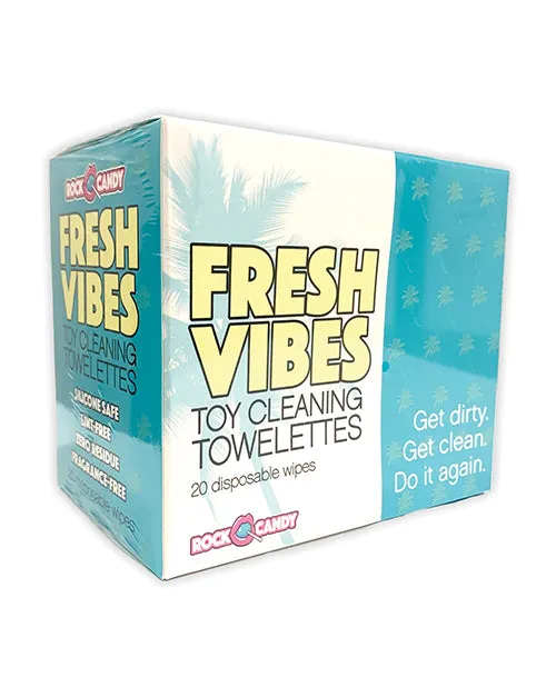 Vibrators Rock Candy Toys LLC Rock Candy Fresh Vibes Toy Cleaning Towelettes Box of 20