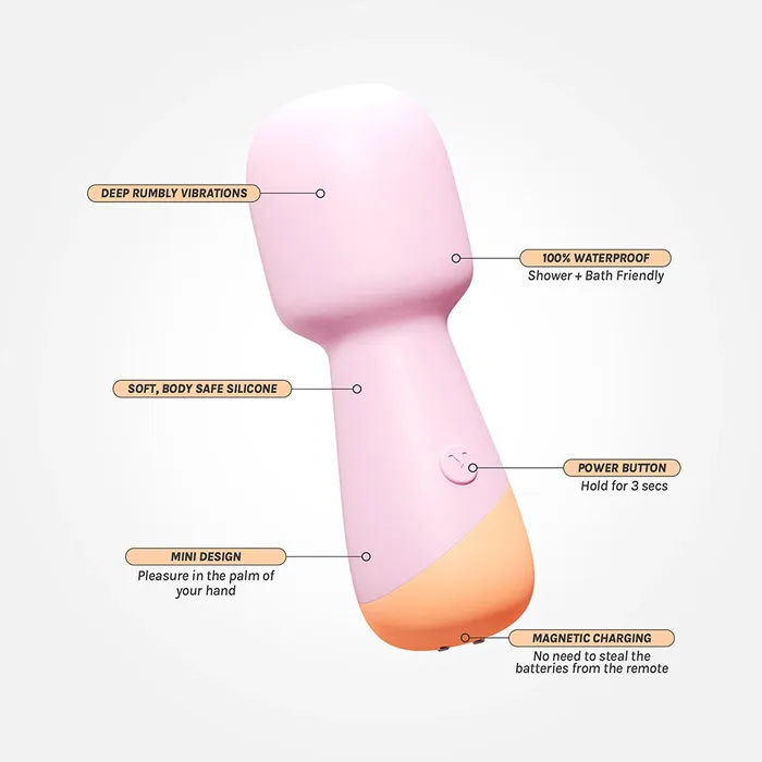 VUSH VUSH Peachy Mini Wand Vibrator Female Sex Toys