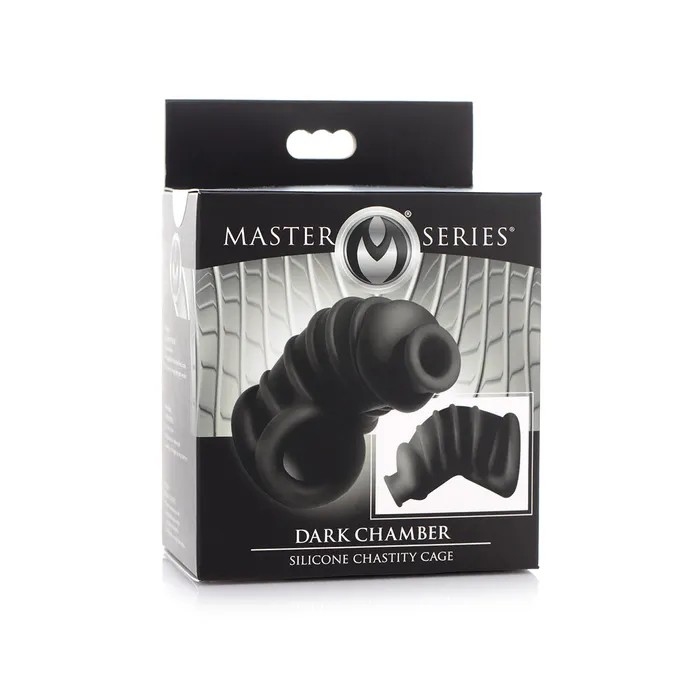 XR Brand Male Sex Toys Dark Chamber Silicone Chastity Cage Black