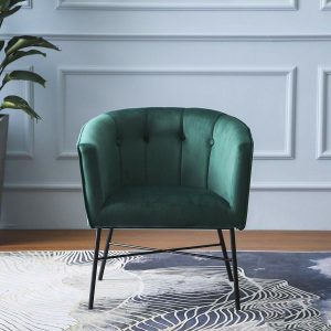 Aurelie Tub Chair In Emerald Green Velvet Armchairs