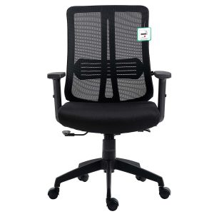 Black Mesh Medium Back Executive Office Chair Swivel Desk Chair With Synchro-Tilt, Adjustable Armrests Desk Chairs