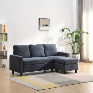 Campbell 3 Seater Sofa With Reversible Chaise In Dark Grey Sofas