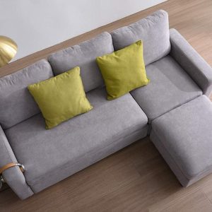 Campbell 3 Seater Sofa With Reversible Chaise In Light Grey Sofas