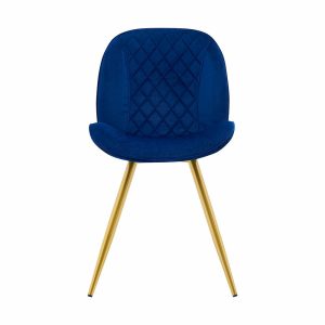 Cosford Diamond Stitch Set Of 2 Dining Chairs (Blue Velvet) Dining