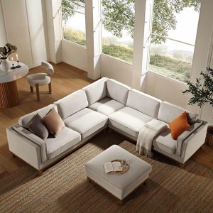 Dipley Champagne Velvet Grande Corner Sofa Sofas