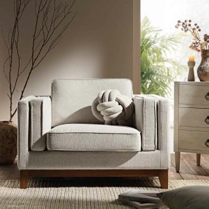 Dipley Oatmeal Fabric Sofa, 1-Seater Sofas