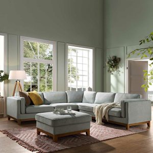 Dipley Sage Woven Fabric Grande Corner Sofa Sofas