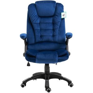 Executive Recline Extra Padded Office Chair Standard, Mo17 Blue Velvet Desk Chairs