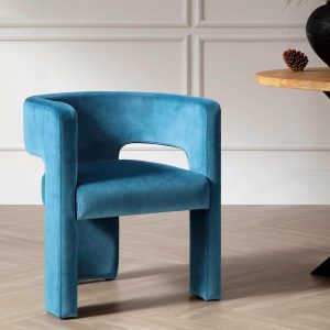 Greenwich Air Force Blue Velvet Dining Chair Dining