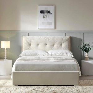 Hadley Champagne Velvet Ottoman Storage Bed Bed Frames