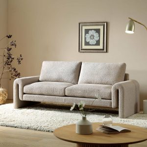 Hampstead Taupe Boucle Curved 3-Seater Sofa Sofas