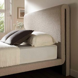 Hampstead Taupe Boucle Curved Bed Bed Frames