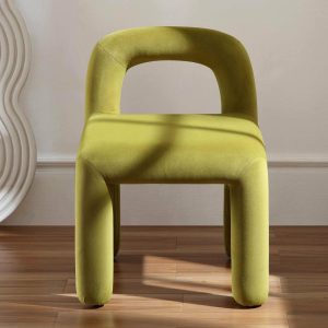 Libby Olive Green Velvet Dining Chair Boucle Dining Chairs