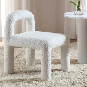 Libby White Boucle Dining Chair Boucle Dining Chairs