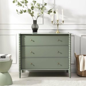 Lyndon Sage Green Bobbin 3 Drawer Dresser Bedroom