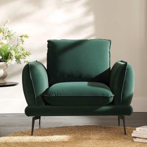 Obriel Forest Green Velvet Armchair Armchairs