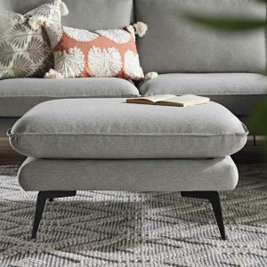 Obriel Grey Marl Fabric Footstool Footstools