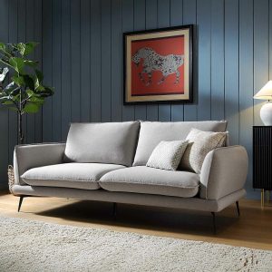 Obriel Grey Marl Fabric Sofa, 3-Seater Sofas