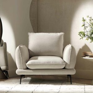 Obriel Oatmeal Fabric Armchair Armchairs