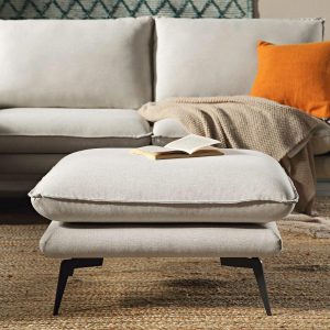 Obriel Oatmeal Fabric Footstool Footstools