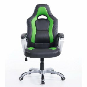 Racing Sport Swivel Office Chair In Black & Green Desk Chairs