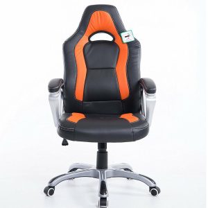 Racing Sport Swivel Office Chair In Black & Orange Desk Chairs