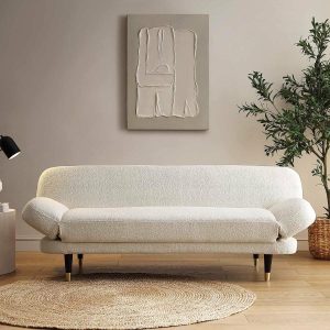 Solna 2-Seater Sofa Bed, Beige Boucle Sofa Beds