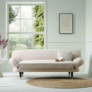 Solna 2-Seater Sofa Bed, Champagne Velvet Sofa Beds