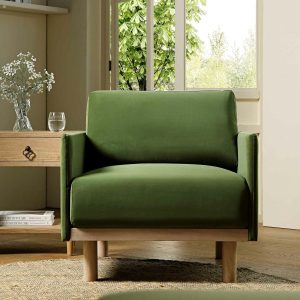 Timber Fern Green Velvet Armchair Sofas