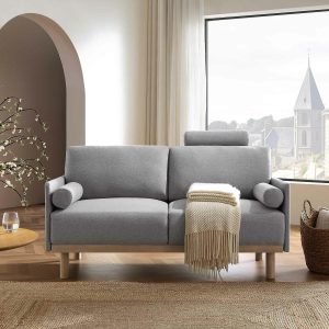 Timber Grey Marl Fabric Sofa, 2-Seater Sofas