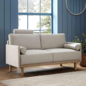 Timber Oatmeal Fabric Sofa, 2-Seater Sofas