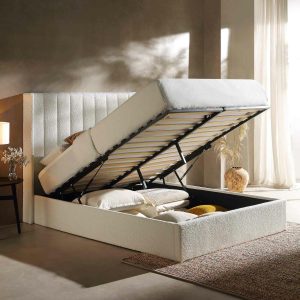 Wilton White Boucle Ottoman Storage Bed Bed Frames