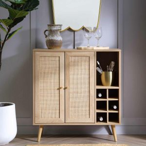 Frances Woven Rattan Drinks Cabinet, Natural Cabinets And Sideboards