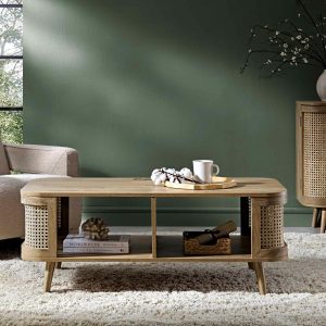 Izzy Curved Rattan Coffee Table, Natural Coffee Tables