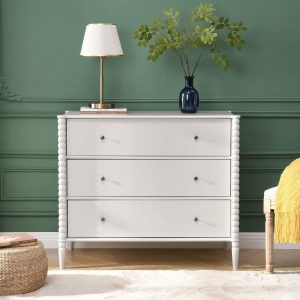 Lyndon Beige Bobbin 3 Drawer Dresser Bedroom