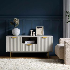 Richmond Ridged Tv Media Unit, Matte Taupe Lounge